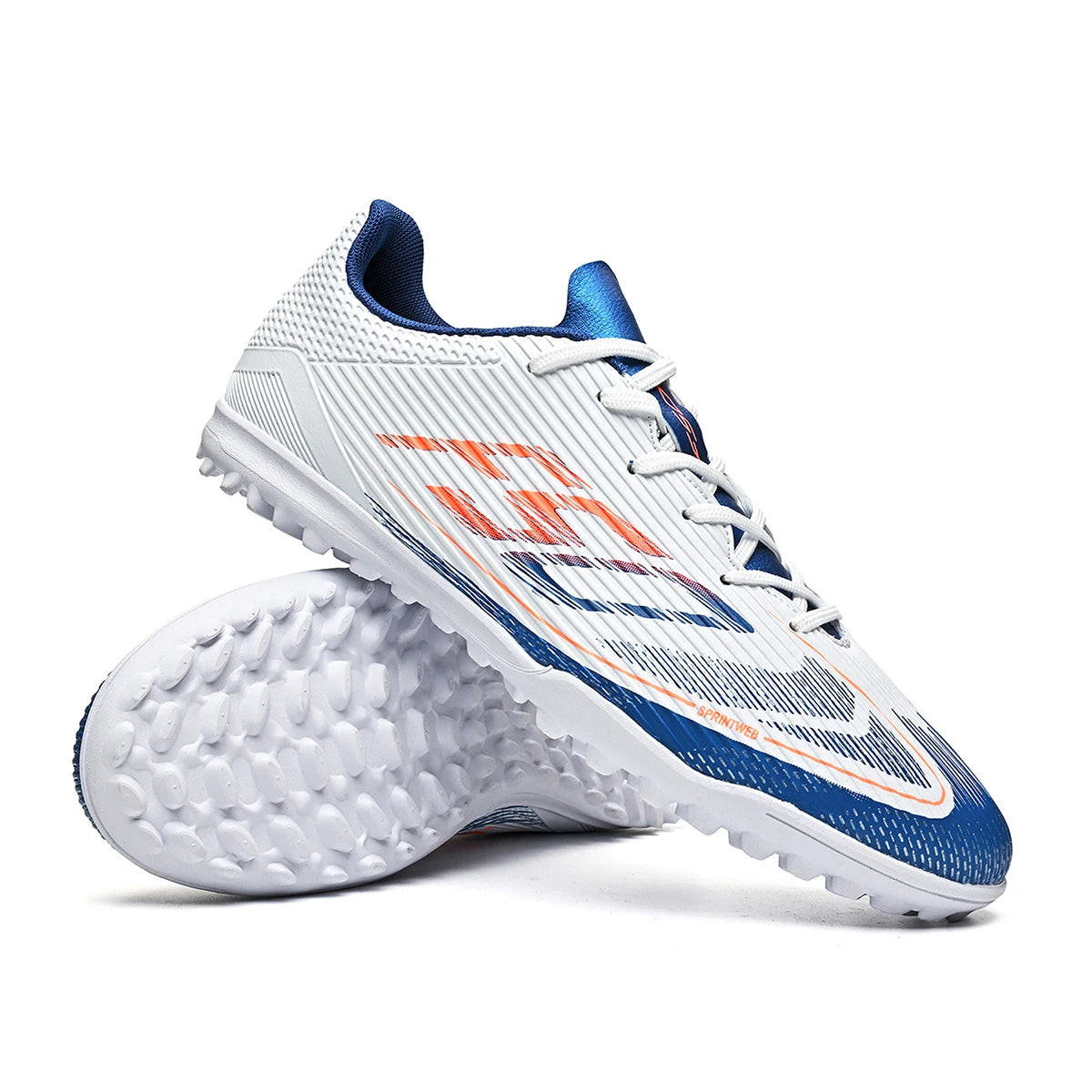Chaussures de football TF pour hommes, tige en PU flexible, semelle en caoutchouc résistante à l'usure, crampons de football unisexes pour jouer sur terrain synthétique en extérieur