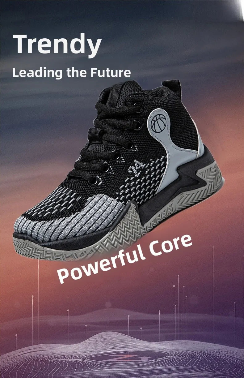 Large Size High-Top Sports Shoes Men's Casual Breathable Comfortable Thick-Soled Basketball and Running Shoes