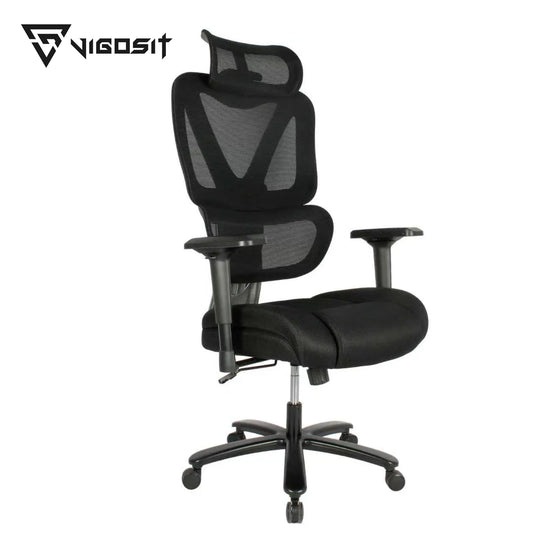 Desk Chair Ergonomic Office Chair with 135° Recline, 3D Breathable Nylon Net, Adjustable Neck & Lumbar Support, B