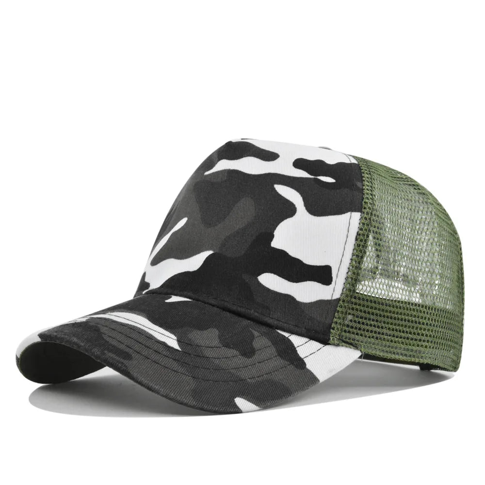 Customized Logo Hard Top 5 Panels Mesh Baseball Cap For Men Women Advertising Cap Breathable Sun Hat Solid Color Visor Gorra