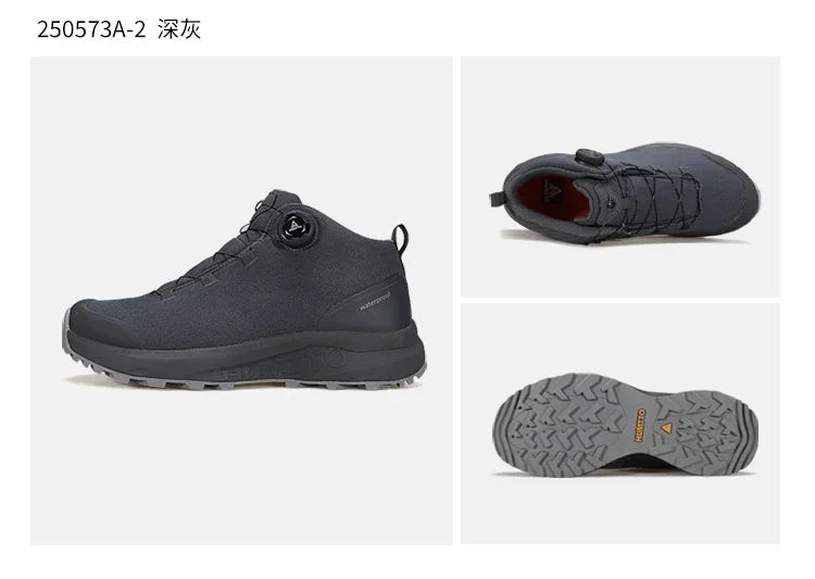 HUMTTO Lederschuhe für Herren Winter Camping Outdoor Herren-Sportschuhe Atmungsaktive Trekkingstiefel für Männer Rutschfeste Wandersneaker