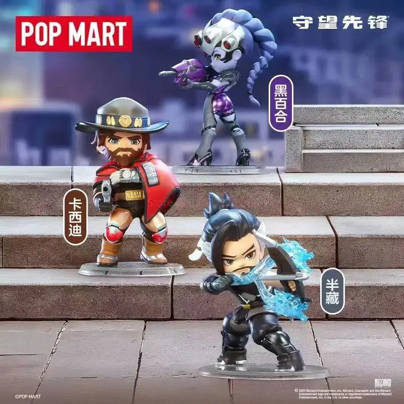 POP MART Original Overwatch Play Of The Game Series Blind Box PVC-Sammelfiguren, Schreibtischdekoration, Mädchen-Spielzeugmodell für Fans