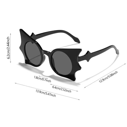 1-36Pcs Bat Sunglasses Black Retro Punk Hip Hop Style Sunglasses for Halloween Everyday Life  Party Fashion role play decoration