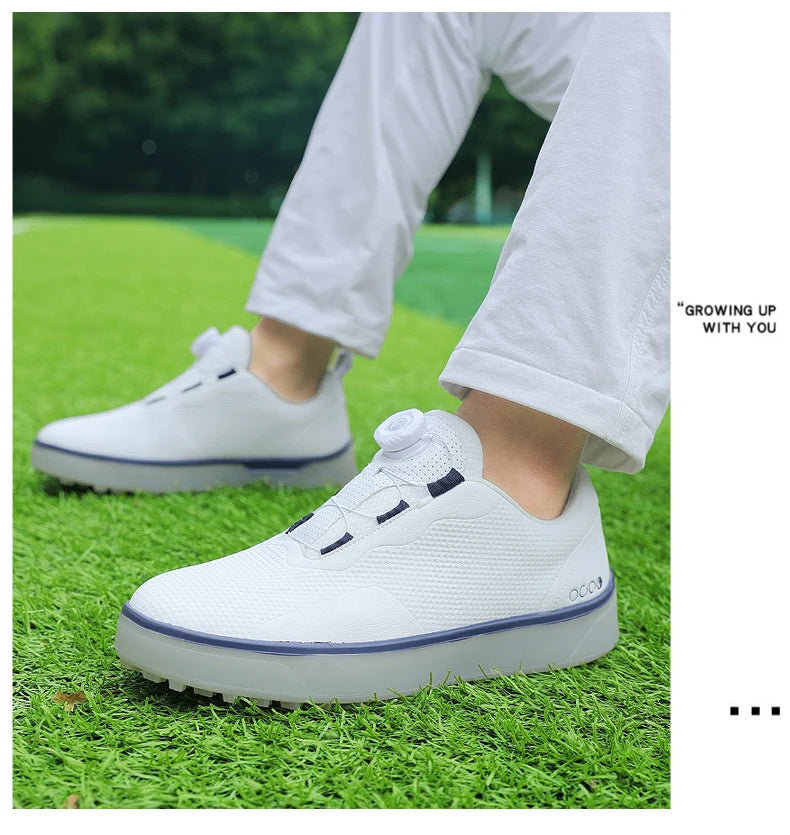 Golf Shoes Men Large Size Up to 47# Rotating Buckle Professional Non-Slip Spikeless Outdoor Beginner Training Golf Sneakers Unisex