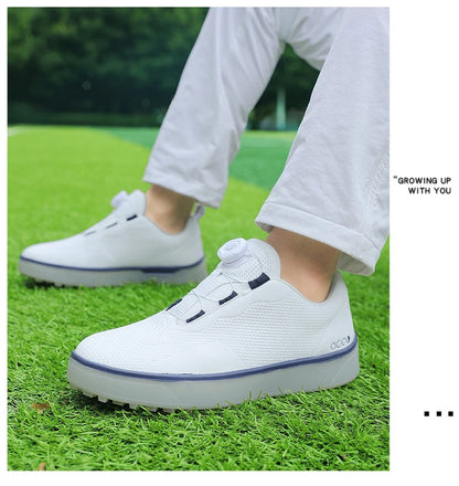 Golf Shoes Men Large Size Up to 47# Rotating Buckle Professional Non-Slip Spikeless Outdoor Beginner Training Golf Sneakers Unisex