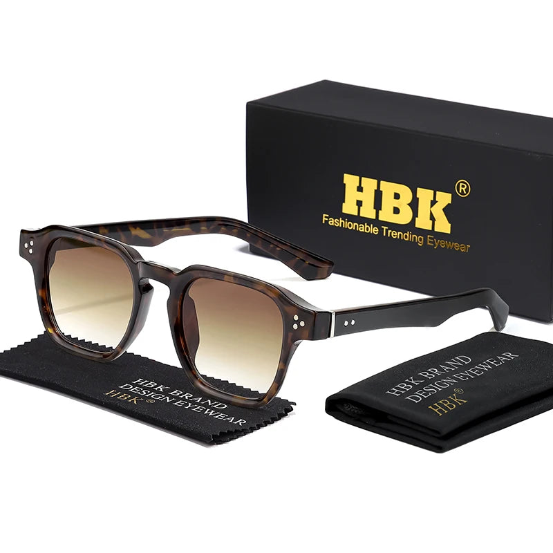 HBK New Fashion Sunglasses men Vintage Square Gradient Sun Glasses Outdoor Sports Party Vacation Travel Driving Eyeglasses