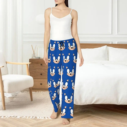 Custom Printed Womens Soniced Pajama Pants Hedgehog Game Sleepwear Sleep Lounge Bottoms with Pockets