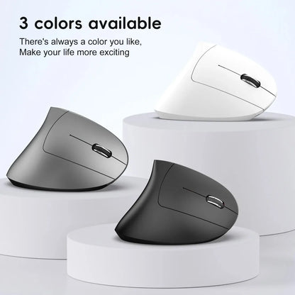 New Dual Mode Wireless Vertical Mouse Bluetooth 5.1 Silent Ergonomic 6 Buttons Type-C 2400DPI Anti-Mouse Hand for Office Laptop