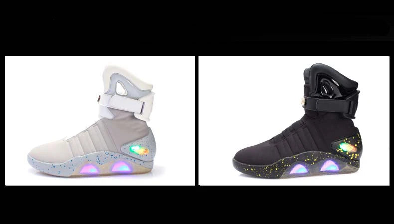 Men Remote Control LED Mag Shoes Fashion Light-Up Sneakers Air Shoes USB Rechargeable Shoes Back To The Future Boots 1989