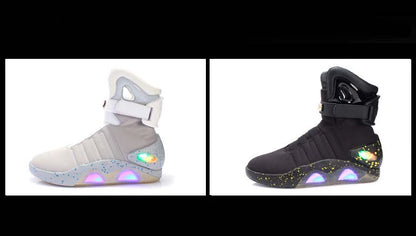 Men Remote Control LED Mag Shoes Fashion Light-Up Sneakers Air Shoes USB Rechargeable Shoes Back To The Future Boots 1989