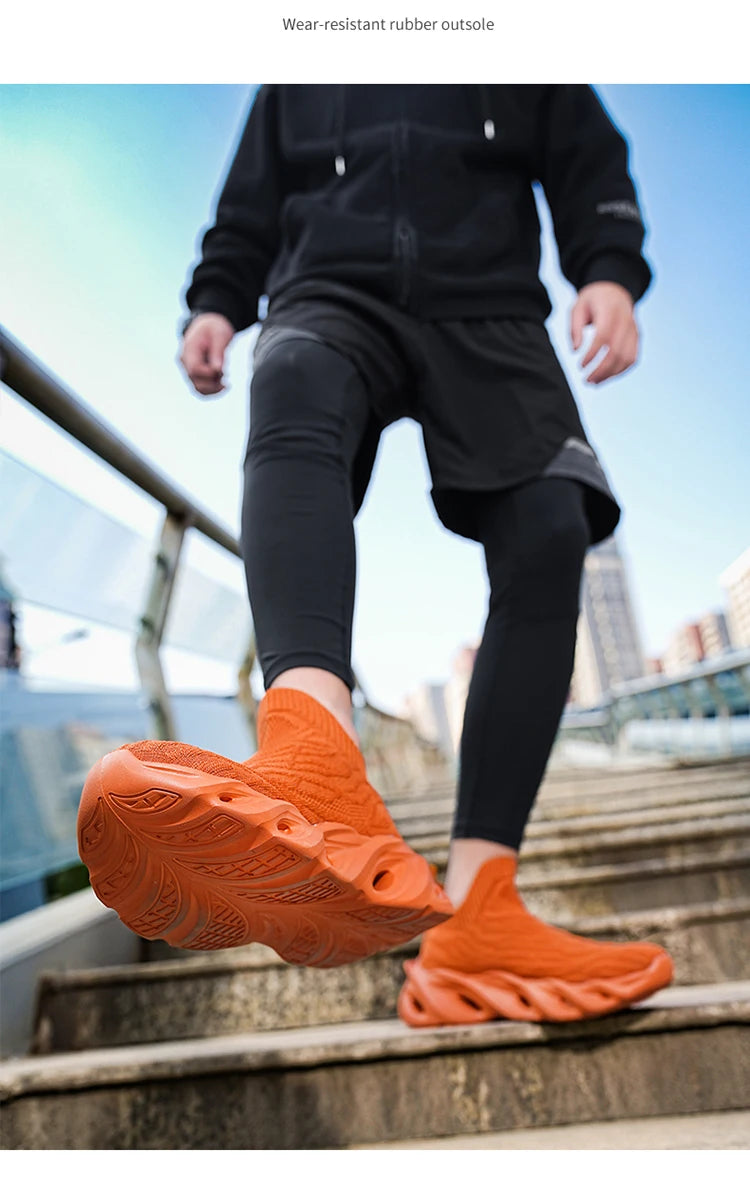 Classic Fashion Yellow Men's Running Shoes Comfort Socks Shoes Trainers Men Unisex Athletic Shoes Big Size 46 Zapatillas Hombre