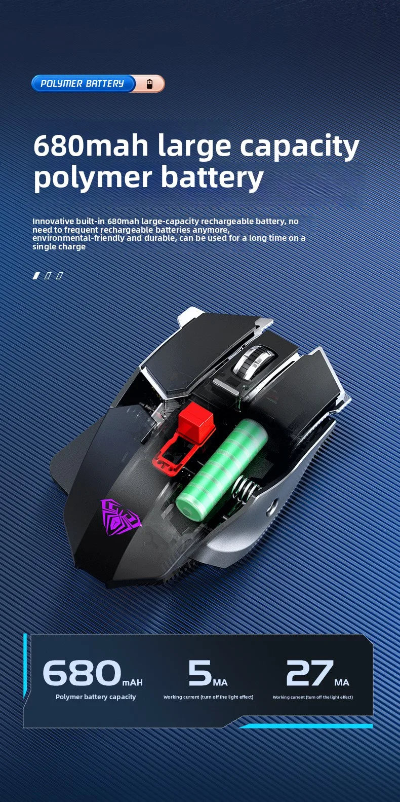 Nuevo 2025 Ratón Gaming Inalámbrico SC300 2.4G RGB 3200dpi Recargable Silencioso Mecánico para E-sports, Ordenador de Sobremesa y Portátil