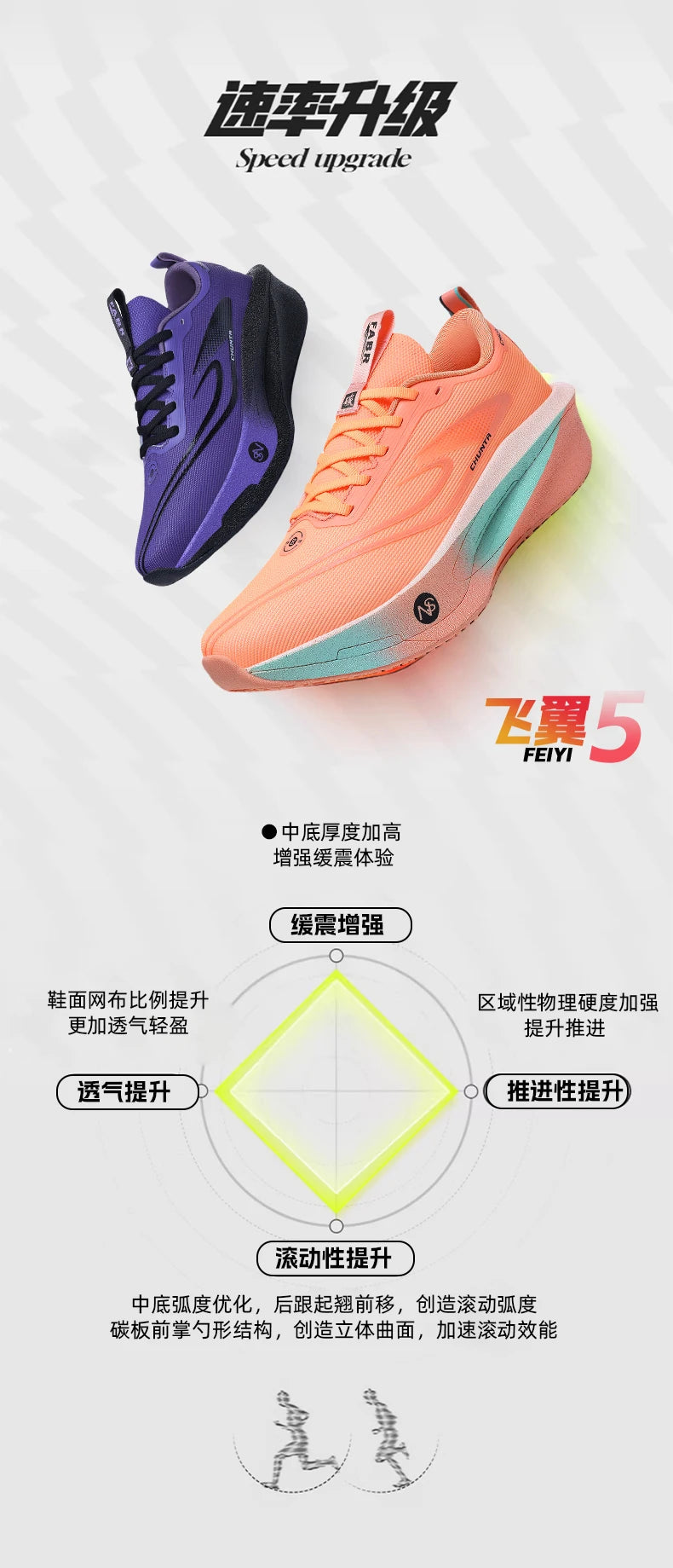 Carbon Plate Sports Running Shoes Marathon Men Breathable Lightweight Women's Comfortable Athletic Non-Slip Chunta Sneakers