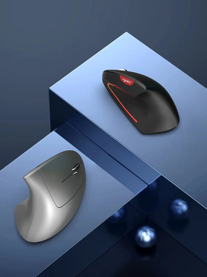 New Dual Mode Wireless Vertical Mouse Bluetooth 5.1 Silent Ergonomic 6 Buttons Type-C 2400DPI Anti-Mouse Hand for Office Laptop