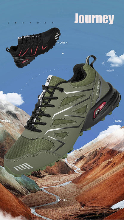 Men's Hiking Shoes Waterproof All-Terrain Outdoor Sneakers Non-Slip for Trekking Camping Tactical Training Outdoor Cycling