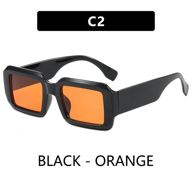 BOYSEEN Thick Frame Rectangle Sunglasses For Man Can Make Prescription Lens 2026 Street Style Orange Sunglasses