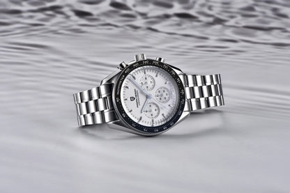 PAGANI DESIGN ‘New Moon’ Men’s Watch – Luxury quartz watch, chronograph, sapphire crystal with anti-reflective coating, ceramic bezel, luminescent hands