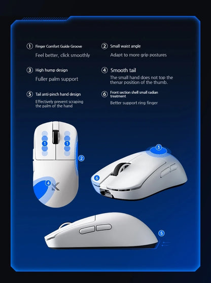MCHOSE L7 Ultra+ mittelgroße/große Hand-Gaming-Maus E-Sports Paw3950 kabellos, drei Modi, leicht, Office-Dual-Drive-Computermaus