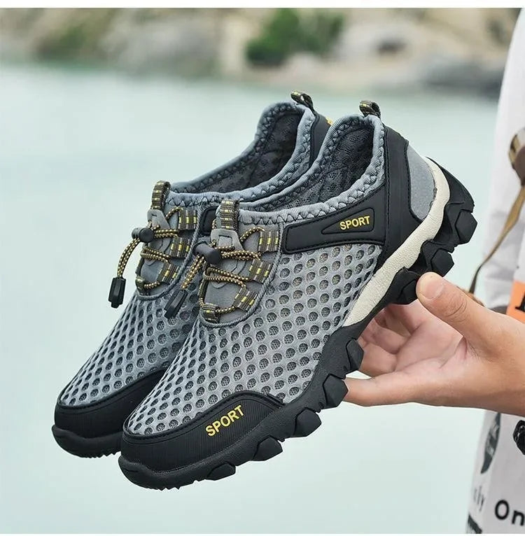 Sommer-Herren-Sportschuhe aus Mesh – modische Bergsteigerschuhe, atmungsaktiv, leicht, rutschfest – Outdoor-, Reise-, Lauf- und Freizeitschuhe