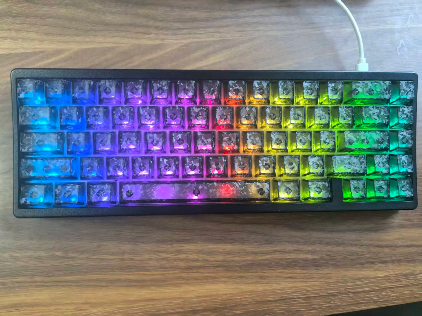Teclado mecânico XVX M67 JadeStone com teclas IMD-Tech, hot-swappable, gasket, tri-mode, RGB personalizado, sem fios, 65%