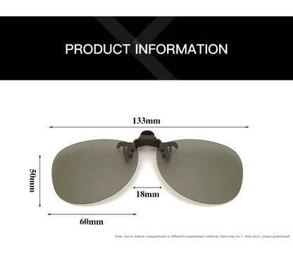Pilot Polarized Sunglasses Clips Glasses Clip Driving Night Vision Eyeglasses UV400 Outdoor Shades Definition Sun Glasses Clips
