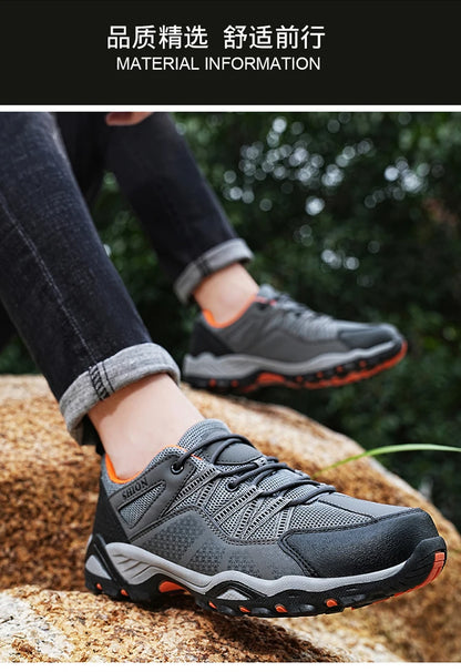 Marken-Wanderschuhe für Herren, atmungsaktive Mesh-Reiseschuhe, wasserdichte Outdoor-Schuhe für Jagd und Angeln, Berg-, Offroad-, Reit- und Sportschuhe