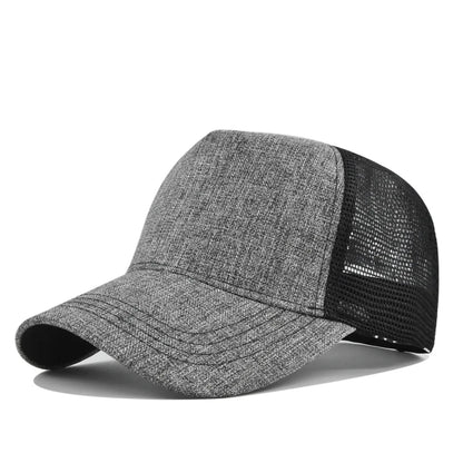 Customized Logo Hard Top 5 Panels Mesh Baseball Cap For Men Women Advertising Cap Breathable Sun Hat Solid Color Visor Gorra