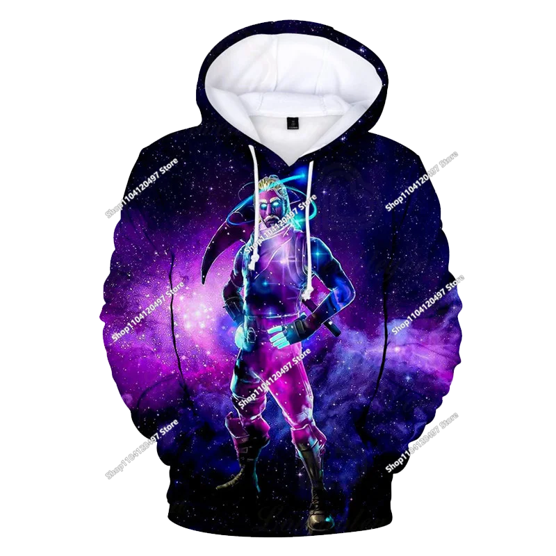 Sweatshirt com capuz Fortnite 3D com estampagem digital, folgado e confortável, novidade de outono