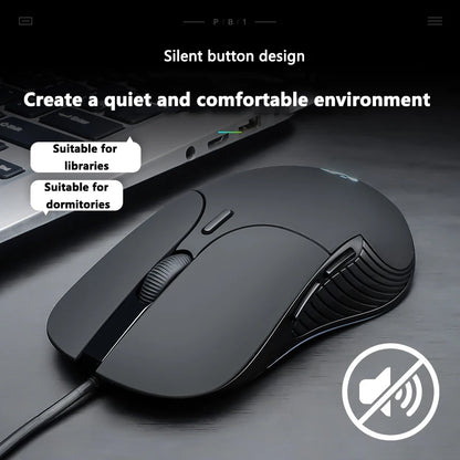 Mouse cablato USB INPHIC B1 silenzioso da ufficio e gaming per PC e laptop