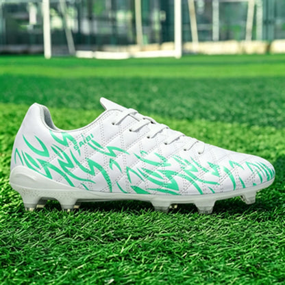 Chaussures de football pour hommes, modèle AG FG hybride, semelle extérieure en caoutchouc résistant à l’usure, tige en PU respirant, idéales pour les matchs sur gazon naturel.