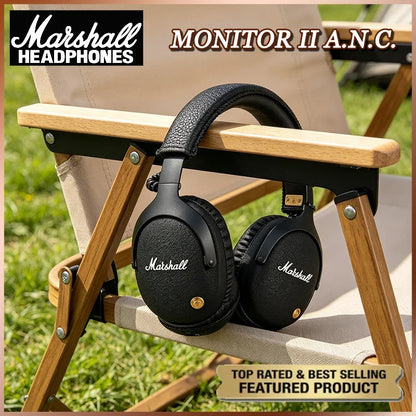 Marshall MONITOR II A.N.C. kabellose Kopfhörer mit Geräuschunterdrückung – Premium-Bluetooth-Over-Ear-Headset mit tiefem Bass, Mikrofon & Gaming-Audio