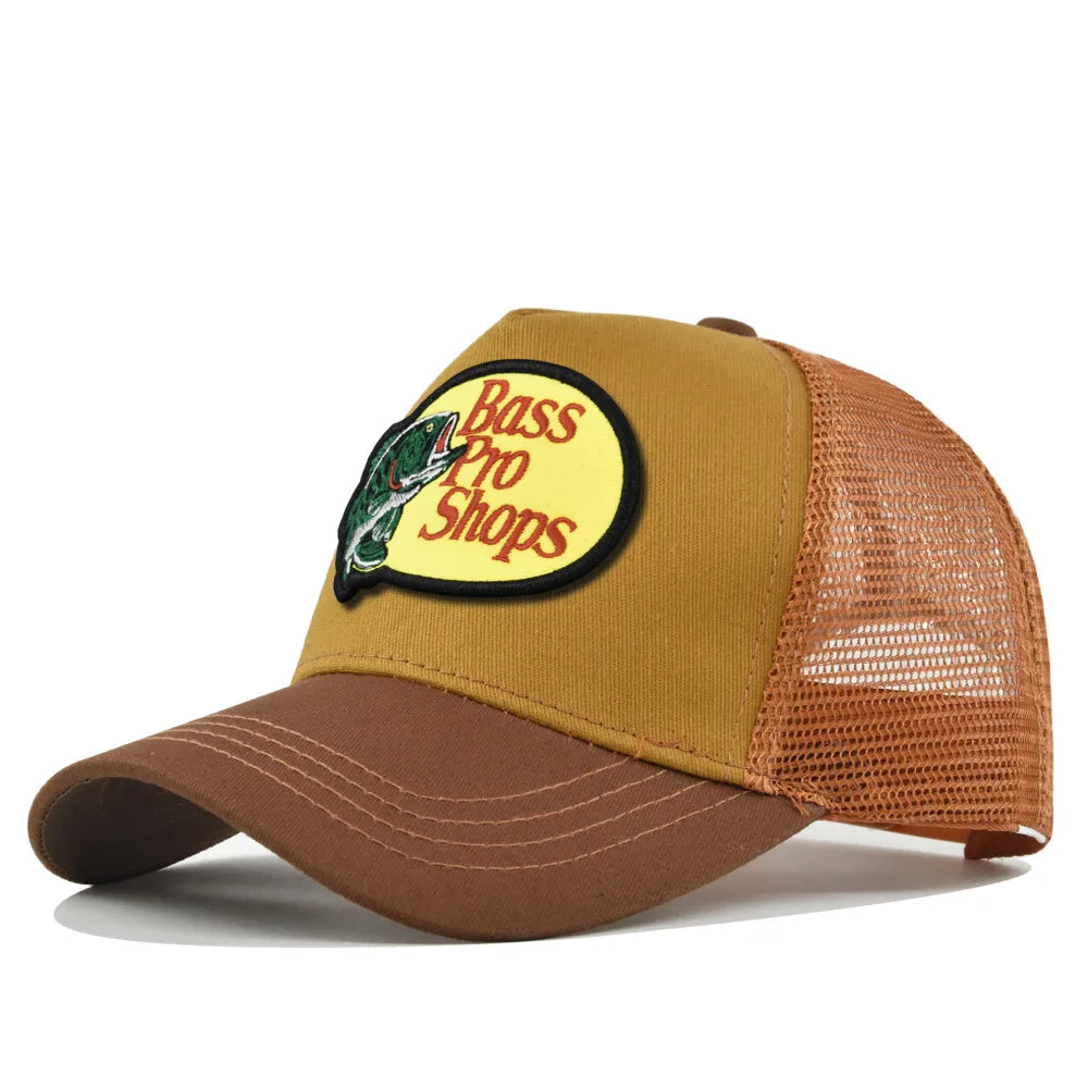 bass football baseball caps Men and women outdoor casual hip-hop Summer sunshade breathable mesh cap