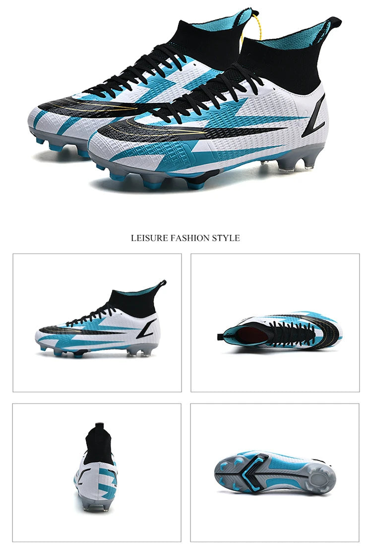 2025 New Long Nail Large Size Football Shoes Teenager Ankle Anti-slip Training Latest Sneakers FG/TF Soccer Shoes