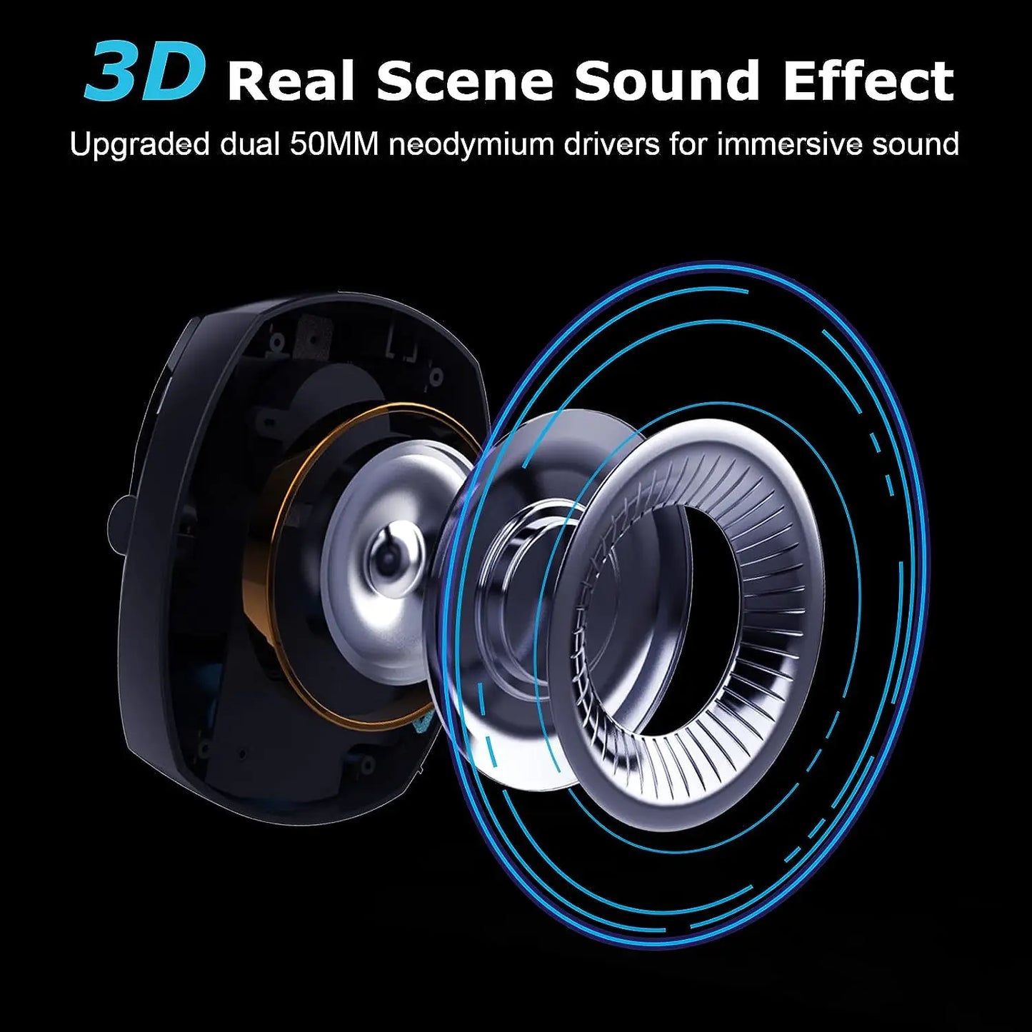 Cuffie da gaming con microfono rimovibile con cancellazione del rumore – Cuffie da gaming wireless a 3 modalità Bluetooth 5.3, 2.4G USB e cablate 3.5mm con driver da 50mm