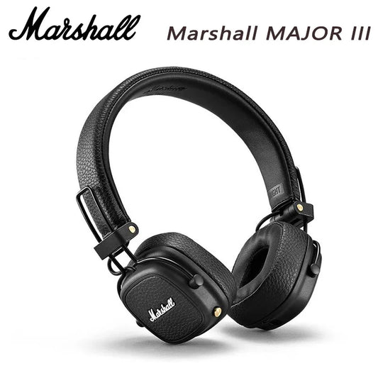 Marshall Major III Wireless Bluetooth Headphones – Deep Bass, Noise Cancelling, Foldable Over-Ear Headset with Microphone