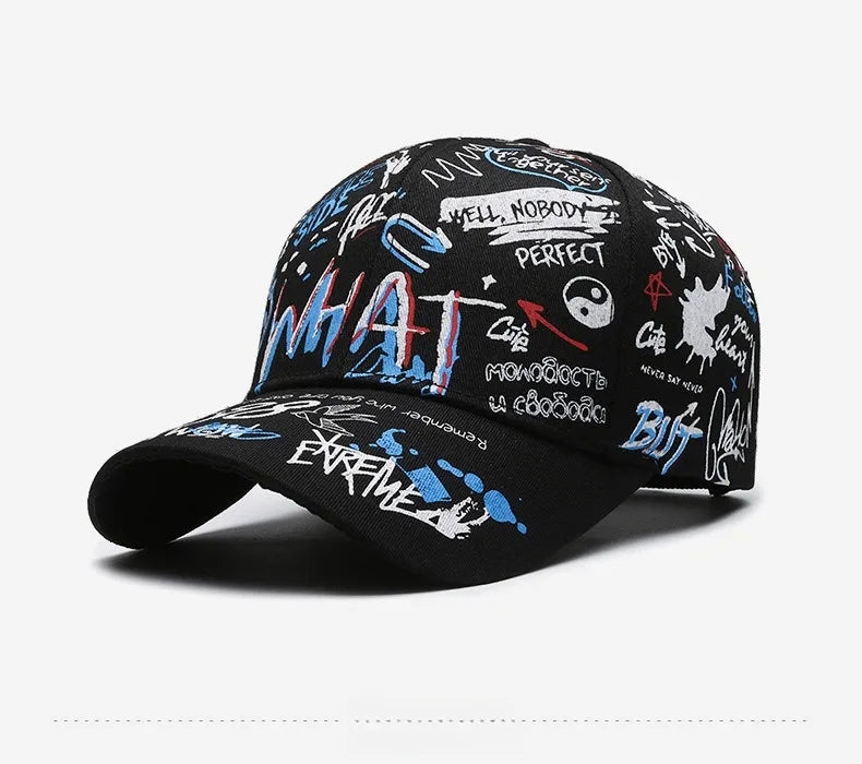 Nova moderna pamučna bejzbolska kapa s grafitima za žene i muškarce, uniseks tiskana snapback kapa, hip-hop trendi kapa za van, za muškarce i žene