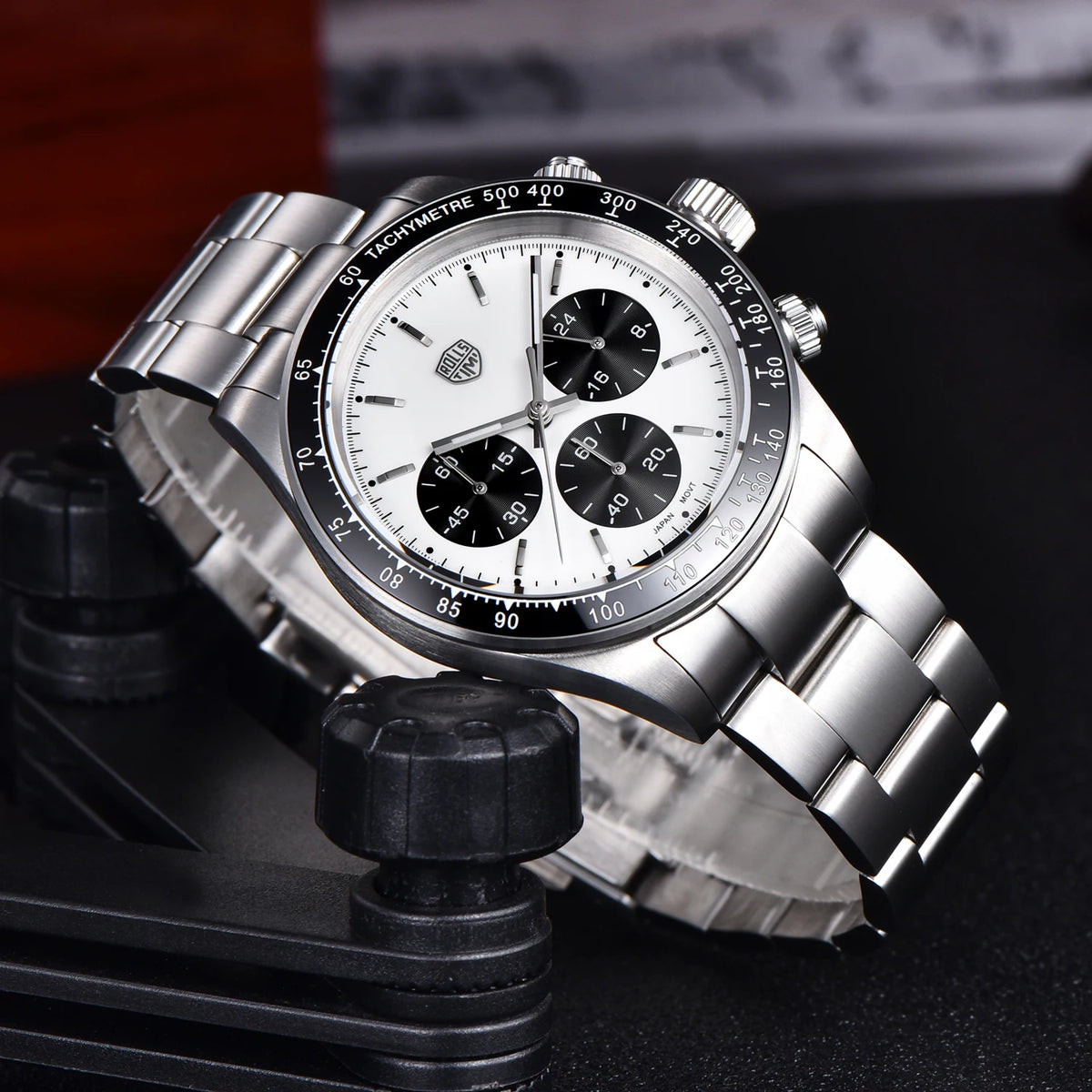 Vyriški laikrodžiai „Rolls Timi Panda“ – kvarcinis chronografas, prabangus modelis, safyro stiklas su antirefleksine danga, atsparus vandeniui, sportiškas stilius