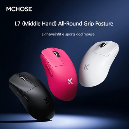 MCHOSE L7 Ultra+ mittelgroße/große Hand-Gaming-Maus E-Sports Paw3950 kabellos, drei Modi, leicht, Office-Dual-Drive-Computermaus