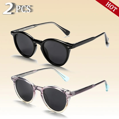 CATERSIDE Round Polarized Sunglasses Men Propionic High Quality Sun Glasses Women Punk Outdoor Driving Fishing Eyewear UV400