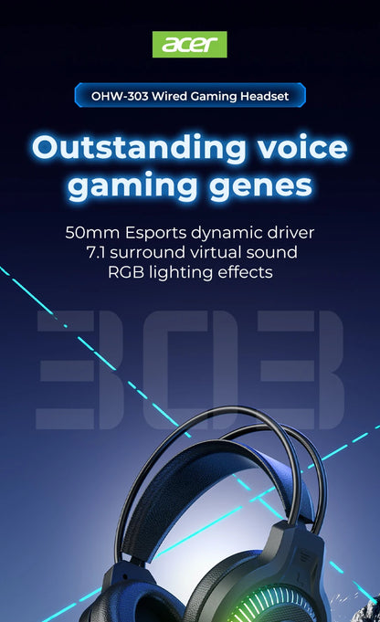 RGB kabelgebundene Gaming-Ohrhörer mit Mikrofon – Low-Latency-Surround-Sound-Gaming-Headset mit cooler RGB-Beleuchtung, Geräuschisolierung und komfortabler Passform