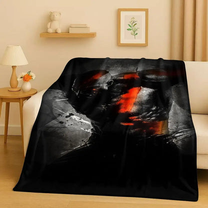 3D Kratos God of War Games Cartoon Gamer Flannel Blanket,Ultra Soft Warm Plush Throw for Home Bedroom Bed Sofa Cover Picnic Kids