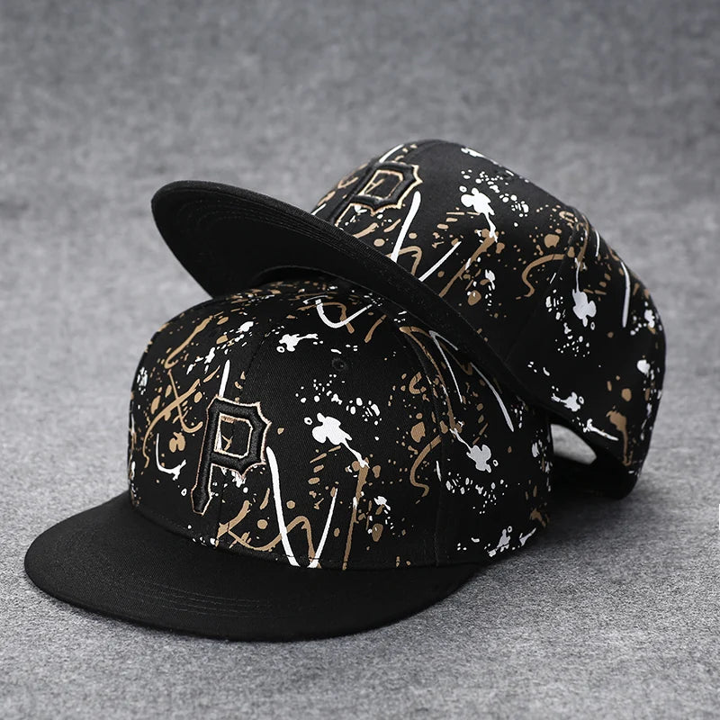 Men's Letter Embroidery All-match Flat Brim Baseball Cap Ladies Summer Hip Hop Hats Outdoor Shade Adjustable Casual Peaked Caps