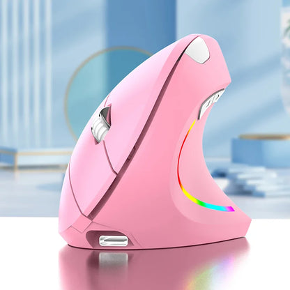 Nuovo mouse verticale wireless 2.4GHz con DPI regolabile, ottico ed ergonomico per il polso, con retroilluminazione gaming, per laptop, tablet, Mac e iPad