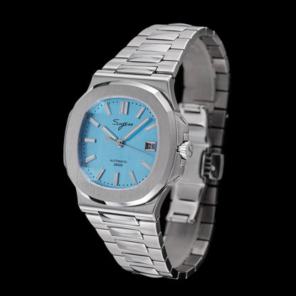 Sugess Herrenuhr, automatische mechanische Armbanduhr, Miyota 9015 Uhrwerk, MOP-Zifferblatt, Leuchtfunktion, wasserdicht bis 5bar, Luxus-Armband S466