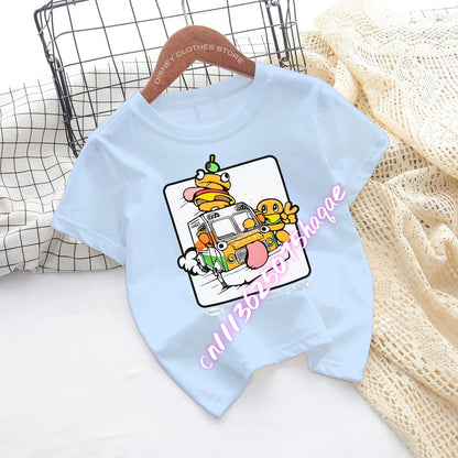 Fortnite-Kinder-T-Shirts mit Cartoon-Spiel-Figuren-Print, Fortress-Night-Tees, kurzärmelige Sommer-Tops für Jungen und Mädchen
