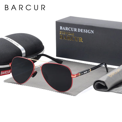 BARCUR Polarized Mens Sunglasses Pilot Sun Glasses for Men accessories Driving Fishing Hiking Eyewear Oculos Gafas De Sol