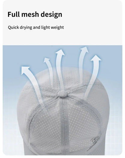 Quick Dry Baseball Cap Outdoor Sports Mesh Breathable Hat For Men Portable Hiking Fishing Sunbonnet Golf Adjustable Cap