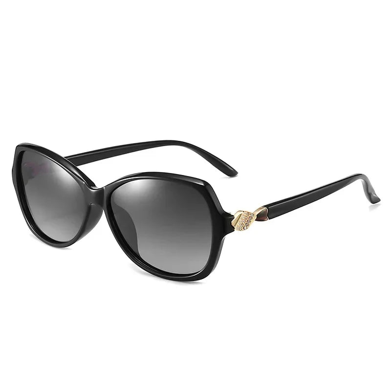 -75 -100 +125 Women Sunglasses Polarized Myopia Elegant Diamond-Embedded Frame Small Sunset Sunglasses Hyperopia Customization