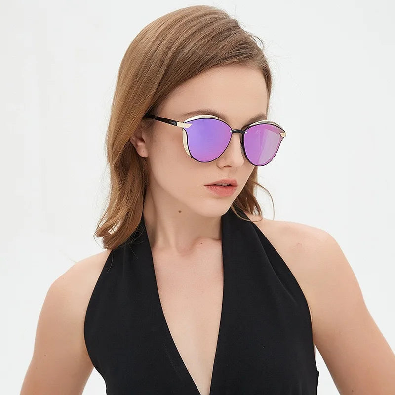 Fashion Classic Polarized Sunglasses for Women Cat Eye Brand Sun Glasses Luxury Round Eyeglasses UV400 Gafas De Sol