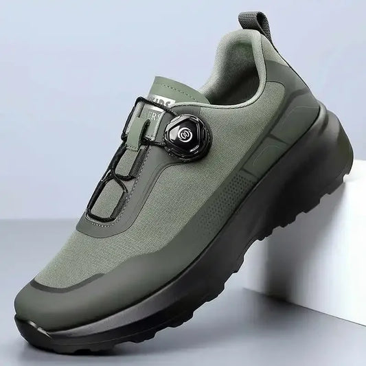 Zapatillas deportivas de running para hombre, ligeras, cómodas y versátiles, de color liso y con cierre ajustable para montañismo